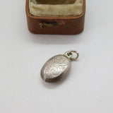 Sterling Silver Floral Puffy Drop Charm Pendant Vintage c1970