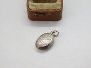 Sterling Silver Floral Puffy Drop Charm Pendant Vintage c1970