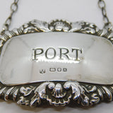 Sterling Silver Port Decanter Label Vintage 1982 London