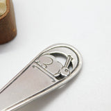 Edwardian Sterling Silver Bunny Rabbit Baby Feeder Pusher 1909 Sheffield