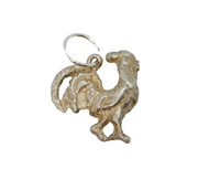Sterling Silver Chicken Charm Pendant Vintage c1970