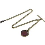 20th Century 'Albo Silver' Albert Watch Chain & Fob Antique c1920s Art Deco