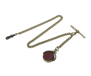 20th Century 'Albo Silver' Albert Watch Chain & Fob Antique c1920s Art Deco
