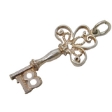 Sterling Silver 18th Birthday Key Charm Pendant Vintage c1970
