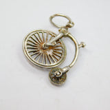 Sterling Silver Nuvo Penny Farthing Bicycle Charm Pendant Vintage c1970