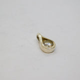 Sterling Silver Spinel Solitaire Set Peardrop Small Drop Pendant Vintage c1970
