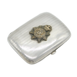 Edwardian Sterling Silver Middlesex Cambridge's Hussars Cigarette Case Antique