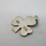 Irish Sterling Silver Lucky Shamrock Charm Pendant Vintage 1985 Dublin
