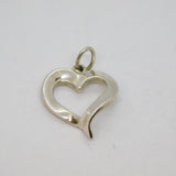 Sterling Silver Twisted Open Heart Charm Pendant Contemporary c2000s