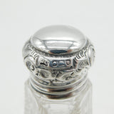 Victorian Sterling Silver Topped Cut Glass Scent Bottle Antique 1890 London AF