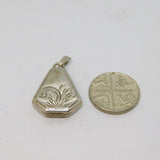 Sterling Silver Top Opening Patterned Locket Charm Pendant Vintage c1970