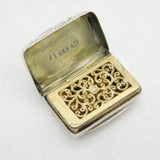 George IV Sterling Silver Floral Pattern Vinaigrette Antique 1826 Birmingham