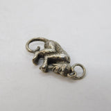 Sterling Silver Monkey Eating Banana Charm Pendant Vintage c1970s