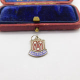 Sterling Silver and Enamel Lancashire County Charm Pendant Vintage c1970