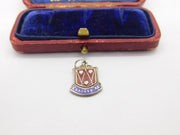 Sterling Silver and Enamel Lancashire County Charm Pendant Vintage c1970
