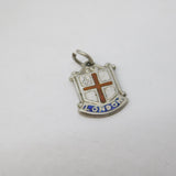 Sterling Silver Enamel London Shield Charm Pendant Vintage c1970