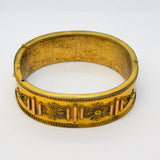 Victorian Gold Plated Etruscan Style Cuff Bangle Bracelet Antique c1860