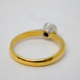 18ct Yellow Gold & 0.33ct Brilliant-Cut Diamond Solitaire Ring Vintage c1990