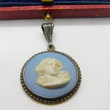 Sterling Silver Wedgwood Jasperware Classical Charm Pendant Vintage c1970