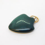 Victorian 9ct Gold Mounted Carved Green Agate Shield Pendant Antique c1860