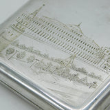 20th Century Russian .875 Silver Kremlin Palace Cigarette Case Antique