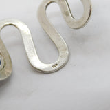 Sterling Silver Swirl Pattern Five-Stone Bangle Bracelet Vintage c1990