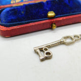 Sterling Silver Commemorative 18th Birthday Key Charm Pendant Vintage c1970