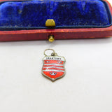Sterling Silver and Enamel Grantown Travel Shield Charm Pendant Vintage c1970