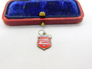 Sterling Silver and Enamel Grantown Travel Shield Charm Pendant Vintage c1970