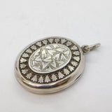 Victorian Aesthetic Movement Sterling Silver Floral Sweetheart Locket Antique