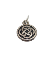 Sterling Silver Celtic Knot Round Disc Charm Pendant Vintage c1970s