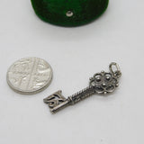 Sterling Silver 21st Birthday Key Charm Pendant Vintage c1970