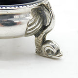 Victorian Sterling Silver Dolphin Form Salt Cellar Antique 1862 Birmingham