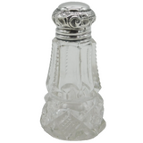 Victorian Sterling Silver Topped Cut Glass Scent Bottle Antique 1890 London AF