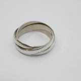 Sterling Silver Triple Band Russian Wedding Ring Vintage c1970 Size U