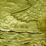Omar Ramsden Sterling Silver Eagle, Fish & Seabird Cigarette Case Antique London