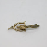 Sterling Silver Moving Bird On Perch Charm Pendant Vintage c1970