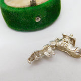Sterling Silver Family in the Shoe Opening Charm Pendant Vintage c1970