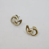 Pair of Sterling Silver Knot Form Stud Earrings Vintage c1970