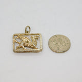 Sterling Silver Framed Dragon Form Pendant Vintage c1970s