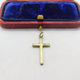 Sterling Silver Gilt Cross Crucifix Charm Pendant Vintage c1970