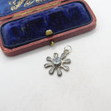 Sterling Silver Blue Topaz Paint Splatter Charm Pendant Vintage c1970