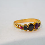 Georgian 18ct Yellow Gold Stone Set Acrostic 'Regard' Ring Antique c1800