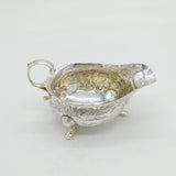 George II Sterling Silver Floral Pattern Sauce Boat Antique 1746 London
