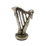 Victorian Sterling Silver Carnelian 'L' Initial Intaglio Harp Fob Antique 1897