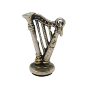 Victorian Sterling Silver Carnelian 'L' Initial Intaglio Harp Fob Antique 1897