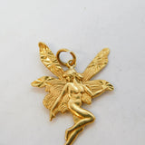 9ct Yellow Gold Art Nouveau Fairy Pendant Vintage c1970s