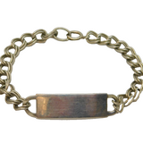 Sterling Silver Double Link Curb Identity Bracelet Hallmarked 1981 Birmingham