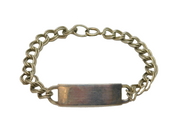Sterling Silver Double Link Curb Identity Bracelet Hallmarked 1981 Birmingham
