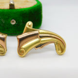 Monet Sterling Silver Gilt Pair of Screw Back Wind Form Earrings Vintage c1960